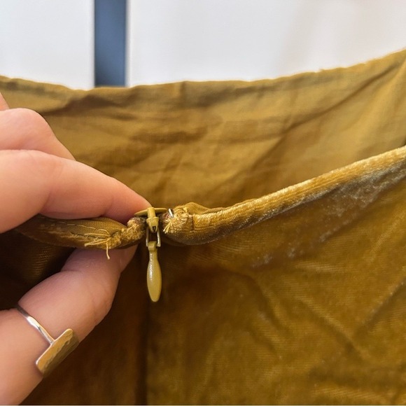 J. Crew 365 Marseille Crushed Velvet Jumpsuit‎ Wide Leg Cropped Belt Gold 12P - Picture 6 of 7